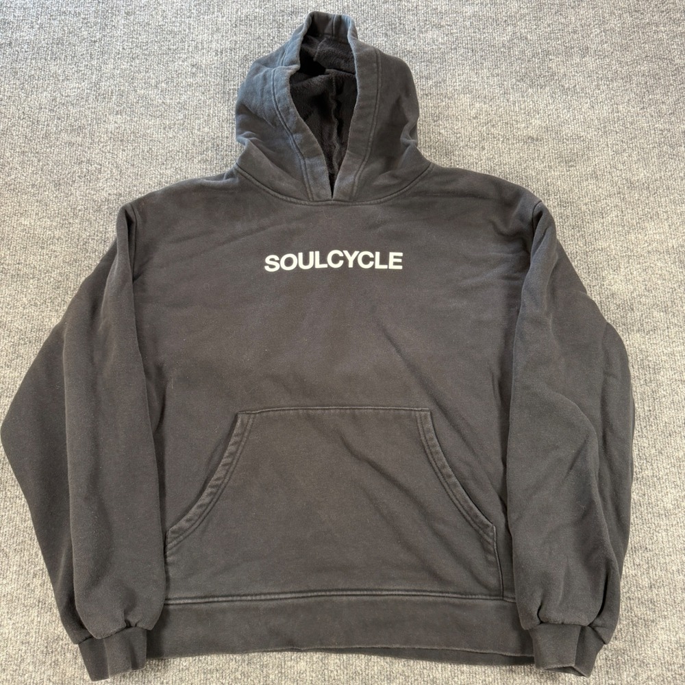 SoulCycle Pullover Hoodie Cotton Blend Black Size S Athleisure